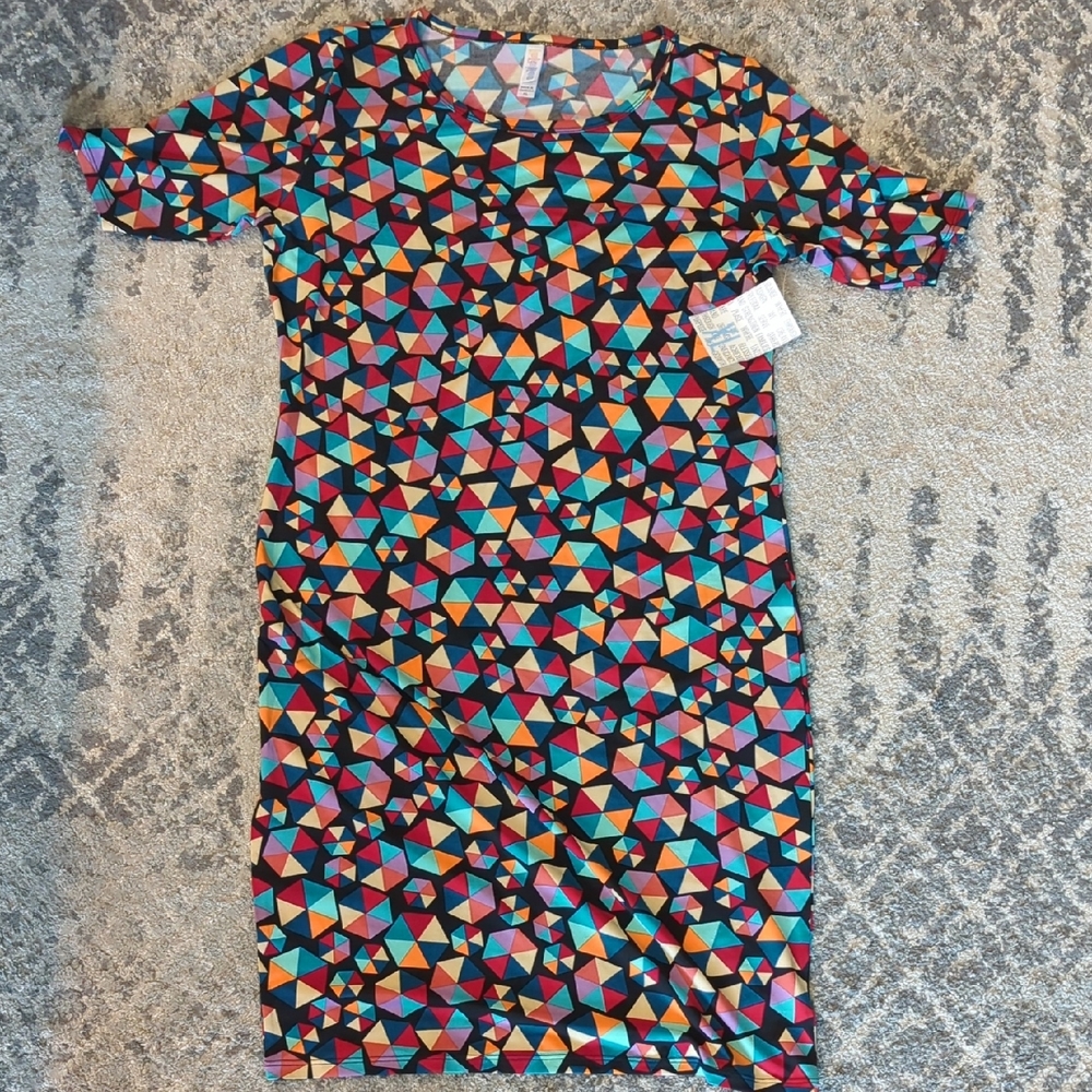 LuLaRoe Colorful Geometric Midi Dress